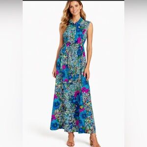 LUDY for Ludi’s Honolulu Vintage Colorful Sleeveless Hawaiian Maxi Dress (SMALL)